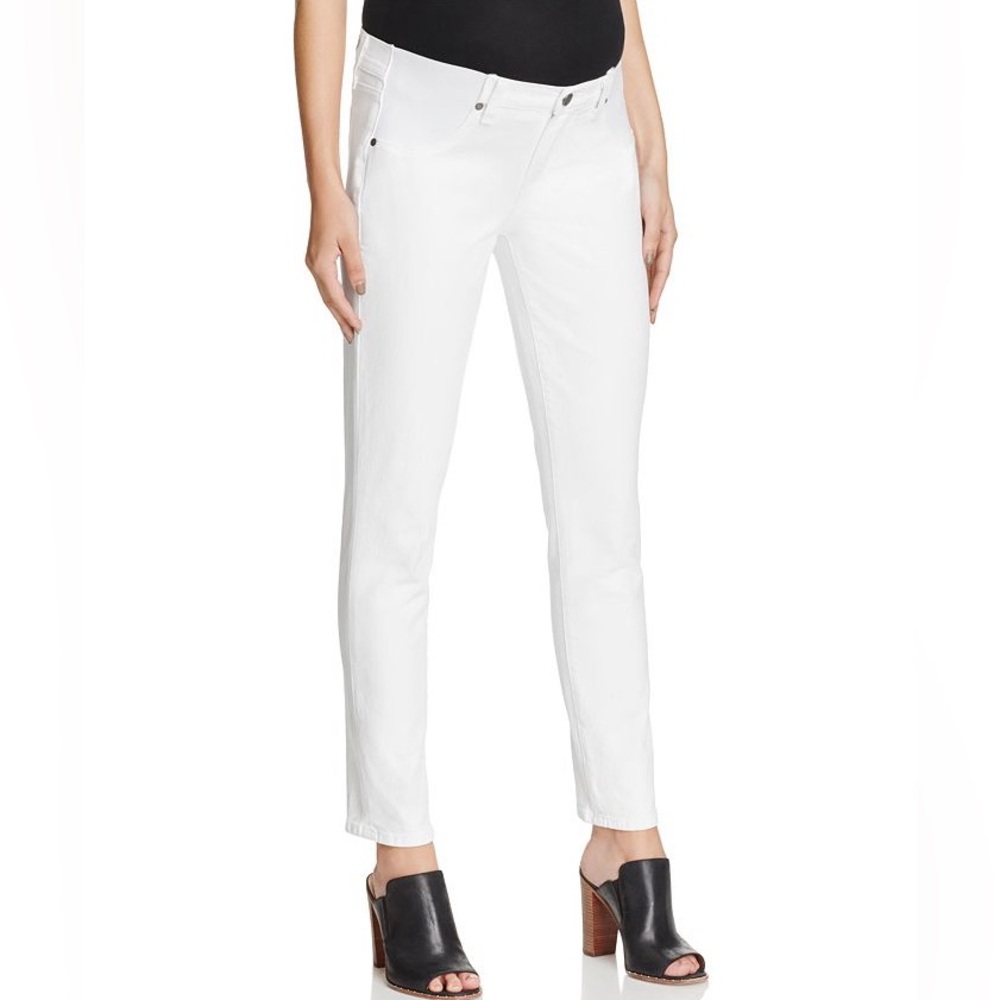 Paige Maternity Jeans - Skyline Ankle Peg in Optic White